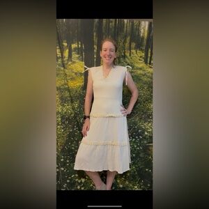 🤍 Handmade in Greece 100% Gauzy Cotton Dress — Cream, Adjustable Fit (S–L)